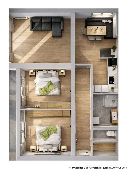 Hochwertig sanierte 3-Zimmerwohnung mit Balkon