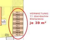 Großflächige, überdachte Stellplätze mit je 39 m². Ideal für Wohnmobile, Boote, Anhänger, ...