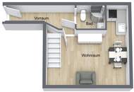 Zentrumsnahe 2-Zimmer Dachgeschoss Maisonettenwohnung mit Innenhof Parkplatz in der Hasnerstraße