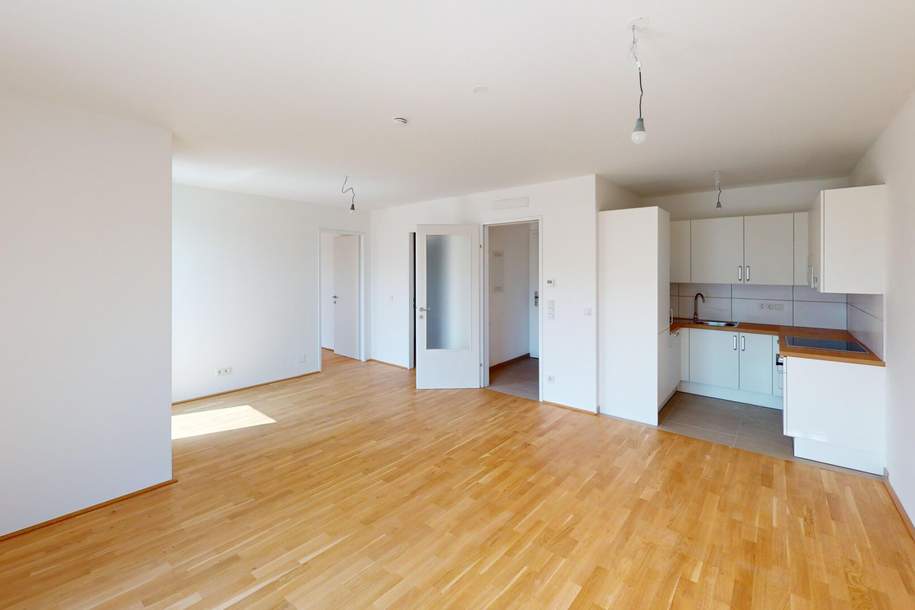 ERSTBEZUG 2-Zimmer-Dachgeschosswohnung mit 2 Terrassen, optionaler Garage & Klimaanlage, Wohnung-miete, 990,00,€, 1210 Wien 21., Floridsdorf
