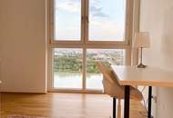 ✨ Exklusive Marina Tower | Hochgeschoss 3-Zimmer Wohnung mit direktem Donau-Blick | Voll möbliert | Befristet vermietet bis 30.09.2026 | Top Investment oder Eigennutzung ++