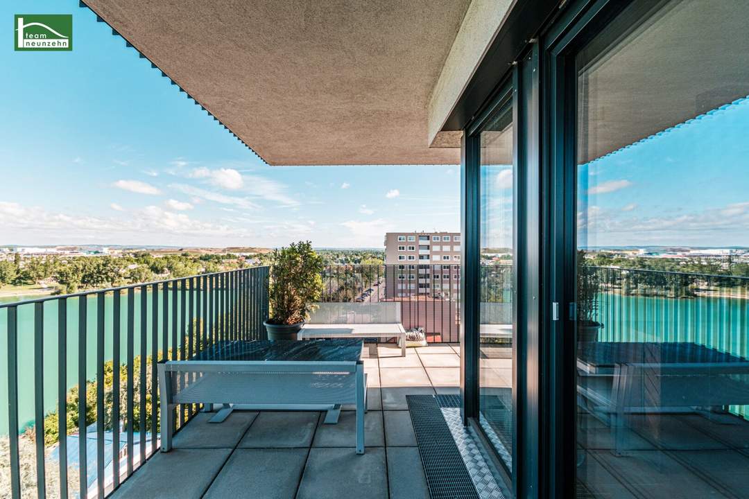 Toplage am Wasser - Jeden Tag Urlaub und Entspannung - direkt beim Hirschstettner Badeteich mit vermutlich der besten Aussicht Wiens!