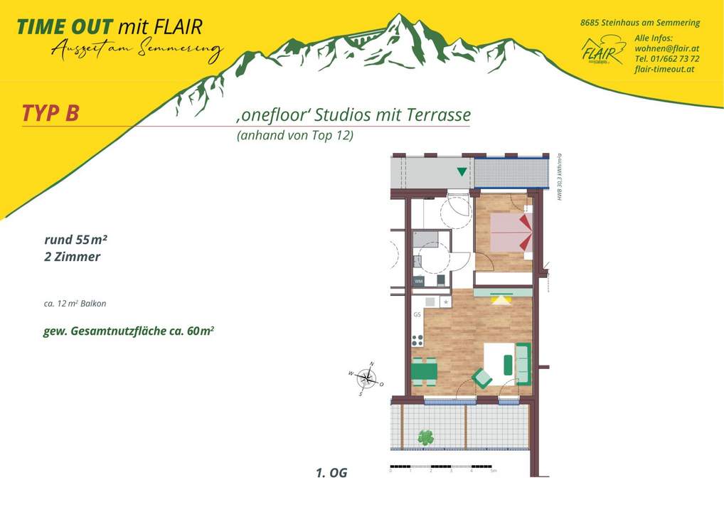 Höhenluftkurort Semmering - Dachgeschoßwohnung mit Traumausblick in den Wiener Alpen - ECHTE ZWEITWOHNSITZWIDMUNG!