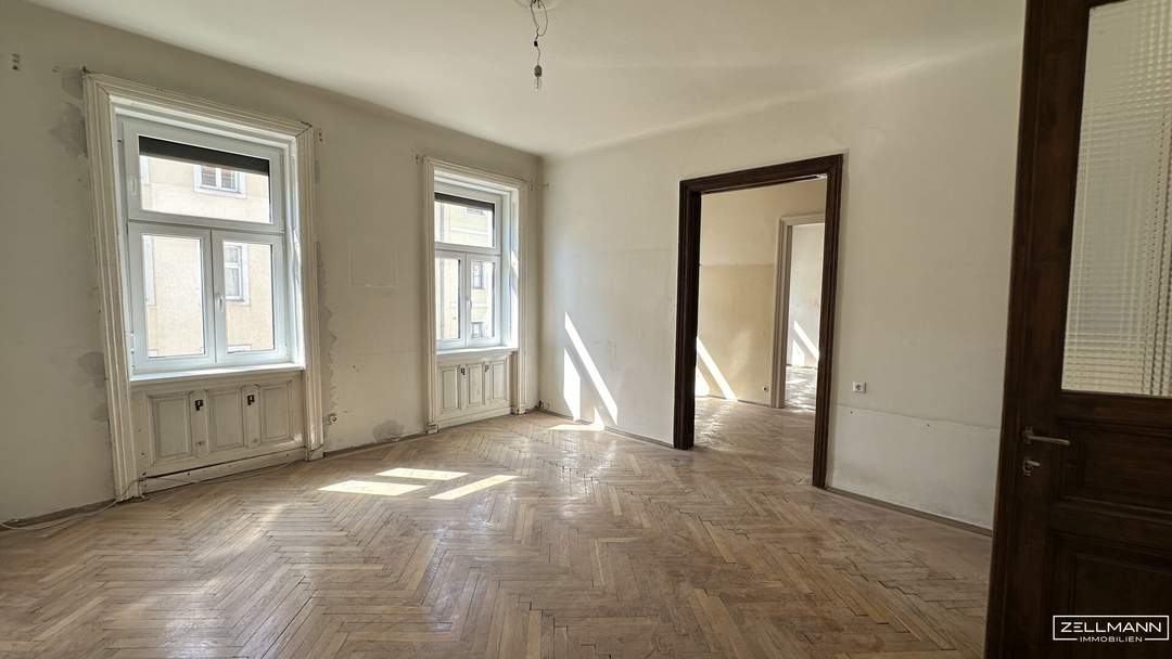 Große Altbauwohnung mit Fischgrätparkett, Flügeltüren, Lift, Pratercottage | ZΞLLMANN IMMOBILIEN