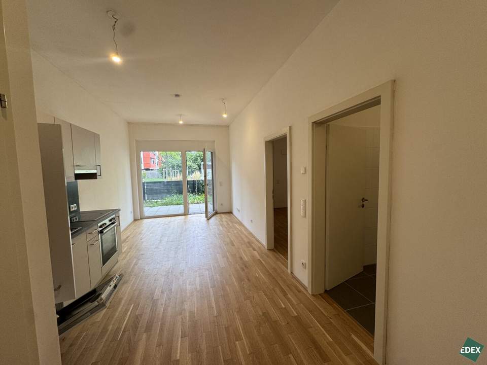Familienfreundliche 2-Zimmer Gartenwohnung mit Terrasse nahe U1