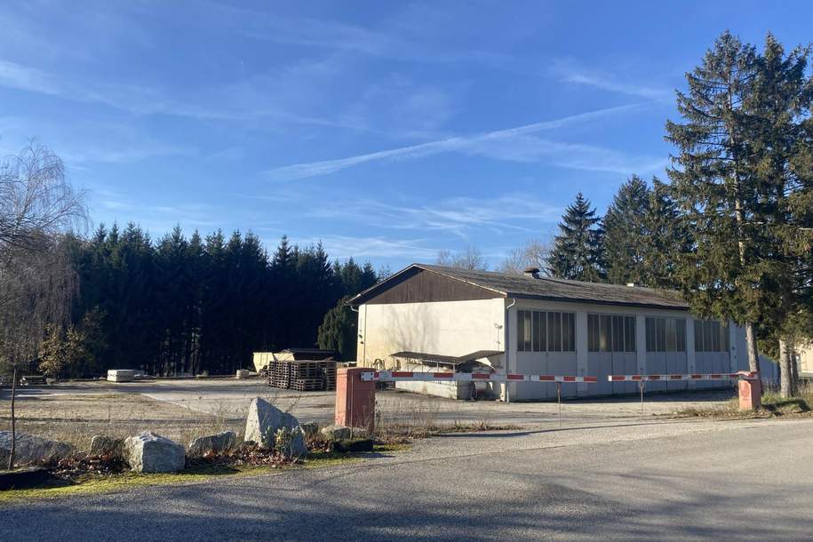 Betriebsliegenschaft/Halle mit ca. 13.000 m² Grundstücksfläche in frequentierter Lage Nähe Ried i.I., Gewerbeobjekt-kauf, 782.000,€, 4921 Ried im Innkreis