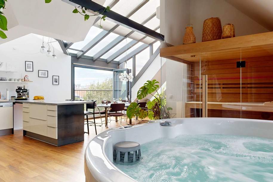 Dachgeschoss-Maisonette mit Loft-Charakter, Wellness-Oase &amp; Weitblick, Wohnung-kauf, 1.090.000,€, 1210 Wien 21., Floridsdorf