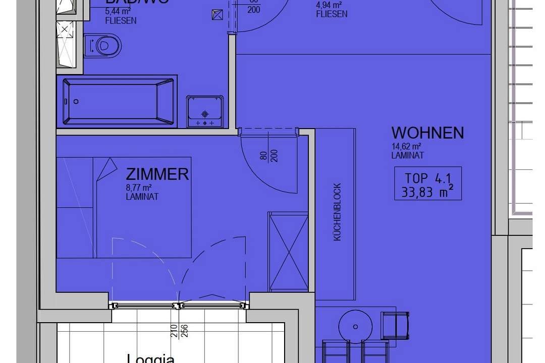 Zentrale 2 Zimmerwohnung mit Loggia wird frei