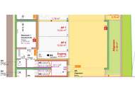 Neuwertige Eigentumswohnung mit Eigengarten sowie eine private Dachterrasse und zwei Garagenparkplätze.