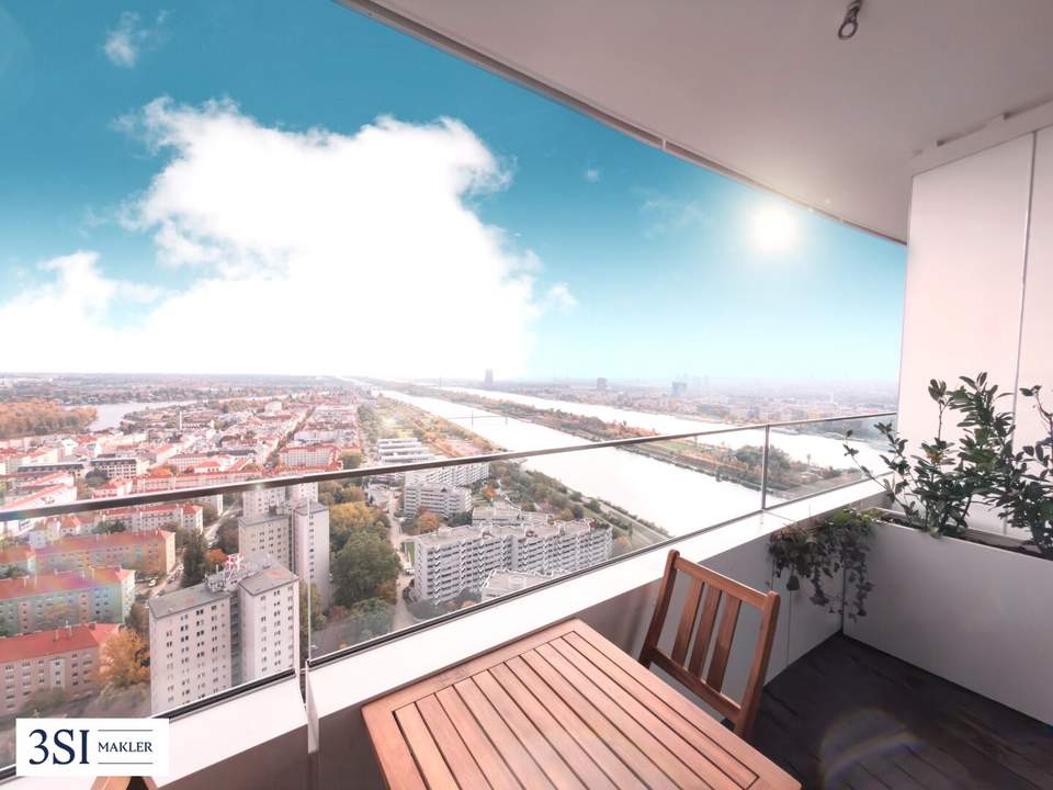 Möbliert, Pool, Sauna, Fitness in den DANUBEFLATS wohnen mit Luxusausstattung und phantastischem Ausblick