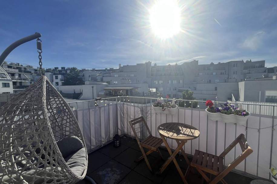 Moderne, klimatisierte 2-Zimmer-Dachgeschosswohnung mit Terrasse - in der Koloniestraße, Wohnung-miete, 989,01,€, 1210 Wien 22., Donaustadt