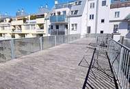 TERRASSENHIT, LORYSTRASSE, vermietete 50 m2 Neubau mit 38 m2 Terrasse, 2 Zimmer, Komplettküche, Duschbad, Parketten, 4. Liftstock