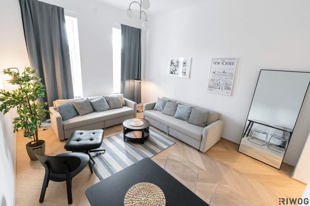 II MODERNE 2 ZIMMER ALTBAUWOHNUNG MIT 25m² TERRASSE II KOMPLETT MÖBLIERT II EINBAUKÜCHE II NÄHE U6 NÄHE U6/AKH/VOLKSOPER/WUKII AIRBNB