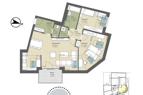 NEU in Kritzendorf ++ NUR noch 5 Wohnungen, Wohnung-kauf, 399.500,€, 3420 Tulln
