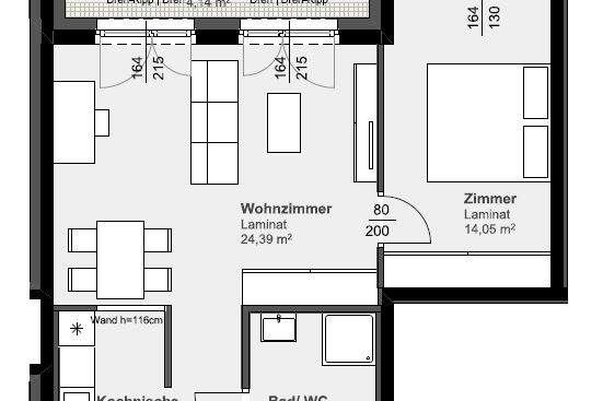 Bis zu 3 Monate MIETFREI! - PROVISIONSFREI! - 2-Zimmerwohnung mit Terrasse!, Wohnung-miete, 748,36,€, 8020 Graz(Stadt)