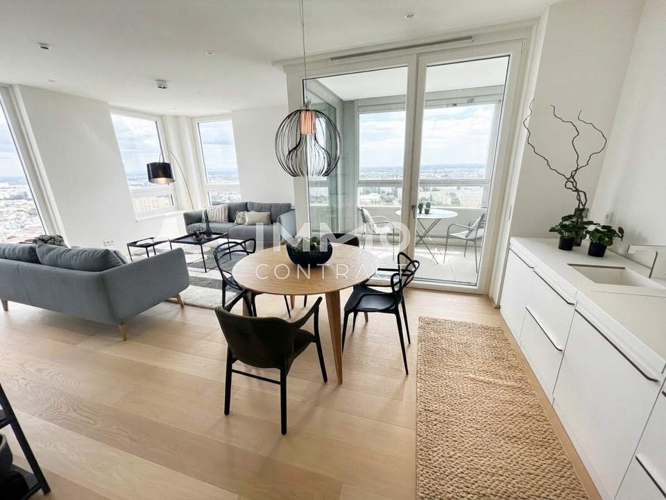 Exklusives Wohnen mit Weitblick! Pool am Dach, Fitness und Sauna inklusive! 3 Zimmer Erstbezug!
