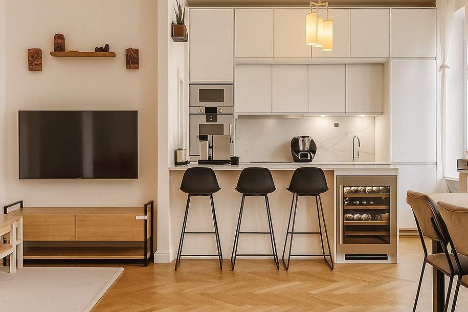 Zeitlose Eleganz trifft modernen Wohnkomfort – stilvoll sanierte 3,5-Zimmer-Altbauwohnung mit Designküche, zwei Außenflächen &amp; Toplage nahe dem Türkenschanzpark, Wohnung-kauf, 830.000,€, 1180 Wien 17., Hernals