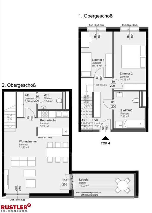 WUNDERSCHÖNE 3-Zimmer-MAISONETTEWOHNUNG mit Loggia
