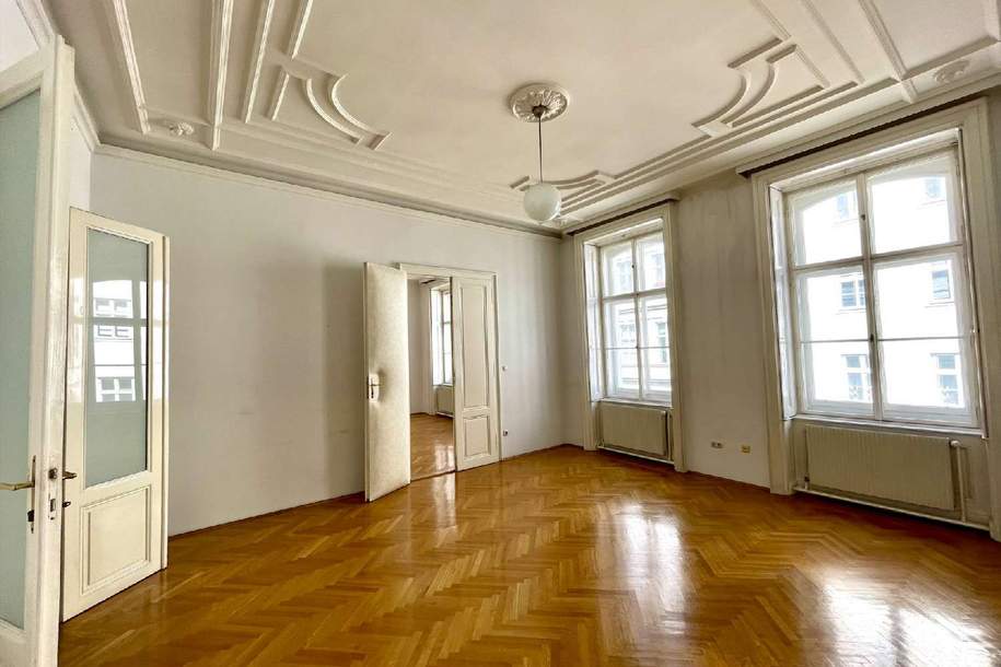 Lichtdurchflutetes Repräsentatives Büro: Gründerzeit-Charme an der Staatsoper, Gewerbeobjekt-miete, 3.822,78,€, 1010 Wien 1., Innere Stadt