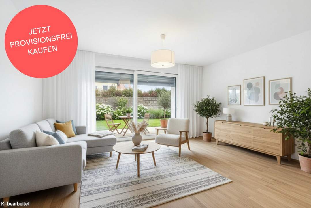 PROVISIONSFREI! Ideal geplante 2-Zimmer-Gartenwohnung | Abstellraum, Privatsphäre | Bezugsfertig