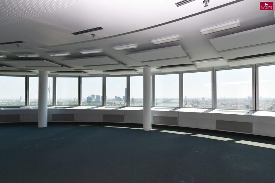 Hochwertige Bürofläche mit Panoramablick, zentral in Wien zu mieten, Gewerbeobjekt-miete, 7.672,50,€, 1200 Wien 20., Brigittenau