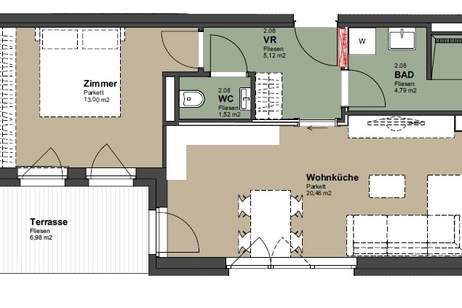 NEU in GERASDORF ++ MODERNE ZWEI Zimmer mit TERRASSE, Wohnung-kauf, 225.000,€, 2201 Korneuburg