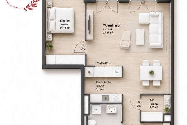 2 MONATE MIETFREI | Exklusives Wohnen nahe Hauptbahnhof, Wohnung-miete, 772,64,€, 8020 Graz(Stadt)