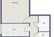 Sanierungsbedürftige 2-Zimmer-Wohnung mit TG-Platz