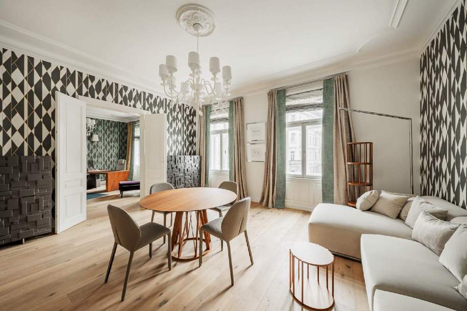 Vollmöblierte Luxus Altbauwohnung gegenüber Palais Liechtenstein, Wohnung-miete, 4.190,00,€, 1090 Wien 9., Alsergrund