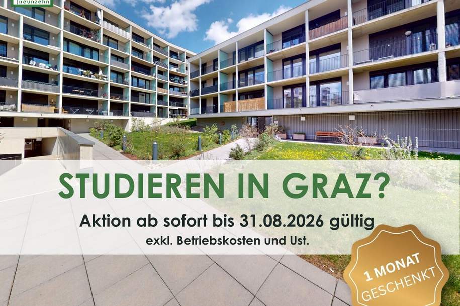 Entspannung im Innenhof, Urbanität vor der Tür – Styria Center. - WOHNTRAUM, Wohnung-miete, 598,96,€, 8020 Graz(Stadt)