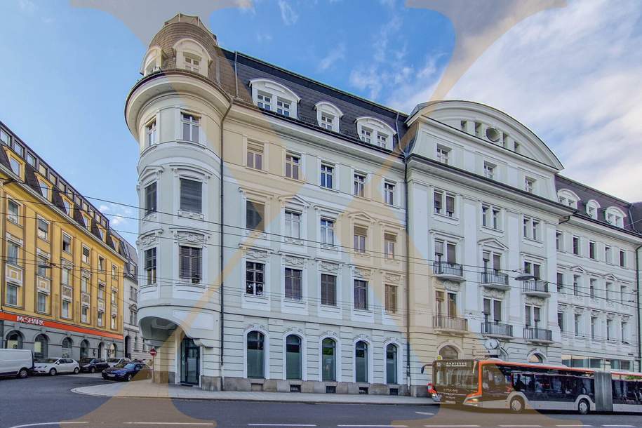 Klimatisierte Geschäfs-/Bürofläche mit idealer Sichtbarkeit im Zentrum von Linz zu vermieten!, Gewerbeobjekt-miete, 4.323,30,€, 4020 Linz(Stadt)