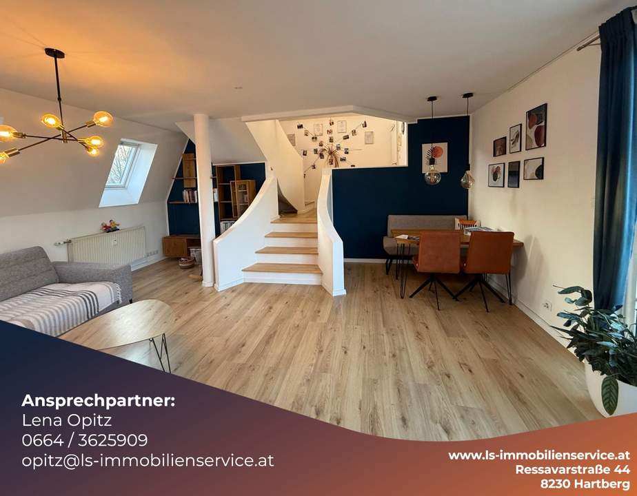 Charmante &amp; helle 3-Zimmer-Maisonette mit Balkon &amp; eigener Garage