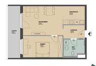Moderne 2-Zimmer-Wohnung mit Loggia nahe Donau