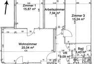 Gepflegte 4-Zimmer-Wohnung mit Süd-Loggia in Grünruhelage an der VOR-Kernzonengrenze