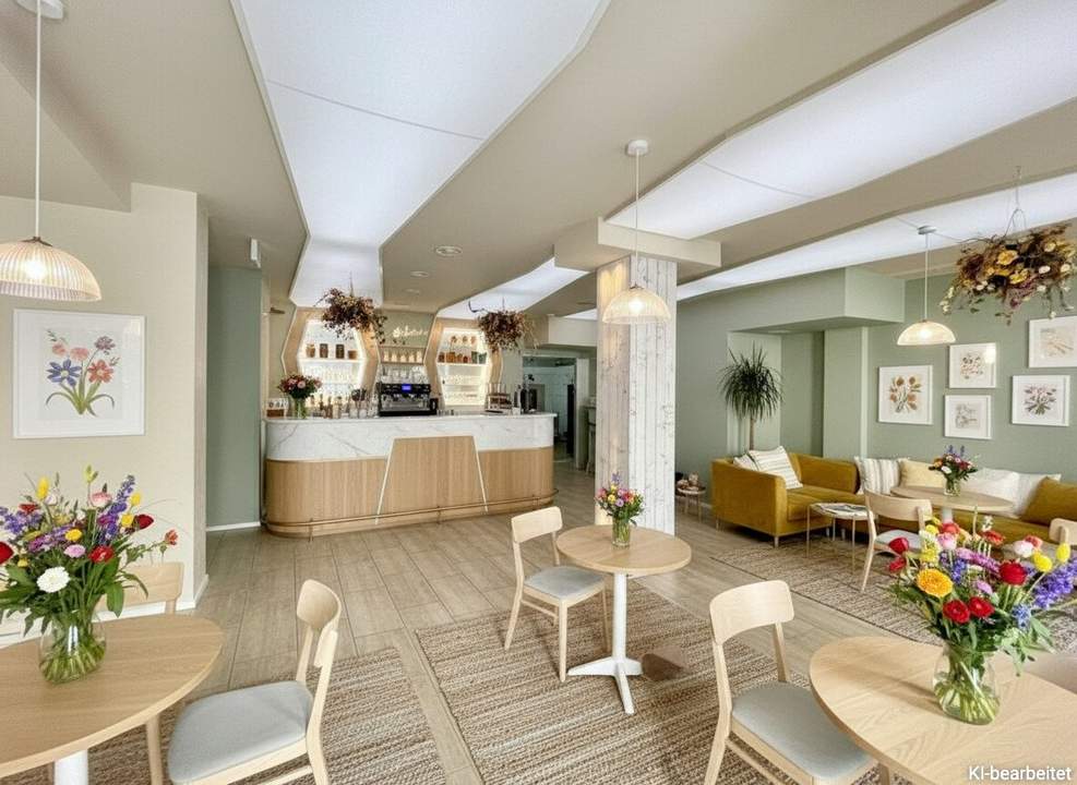 Coffee, Brunch &amp; mehr: Vielfältig nutzbare Gastrofläche nebst Hauptplatz mit großem Lagerbereich | Sofort anmietbar