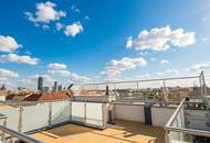 Über den Dächern des Stuwerviertels: elegante 3-Zimmer-Dachgeschosswohnung mit privater Dachterrasse nahe Prater