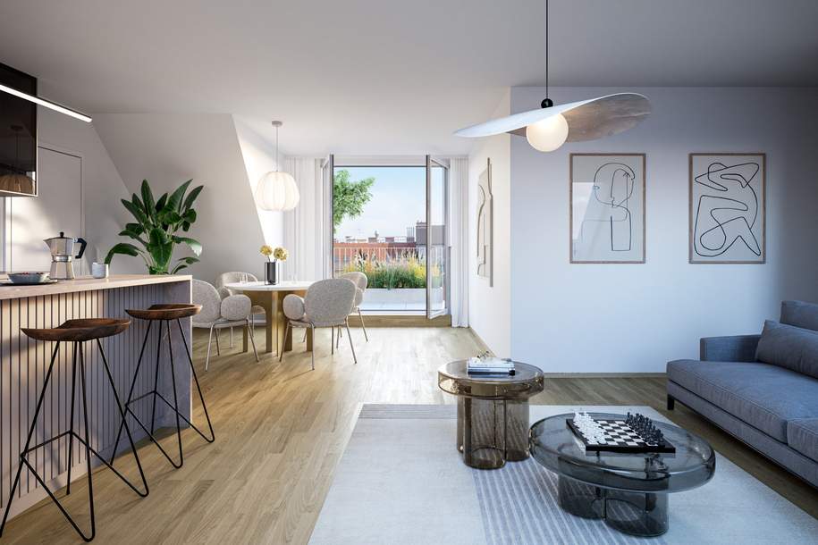 PROVISIONSFREI Ihr neues Zuhause: Stilvolle 2-Zimmer-Wohnung mit Balkon | an der Alten Donau, Wohnung-kauf, 289.000,€, 1210 Wien 21., Floridsdorf