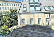 WASAGASSE, FERNBLICK, sonniges 92 m2 Dachgeschoß mit 6 m2 Balkon, 3 Zimmer, Wohnküche, 2 Bäder, Parketten