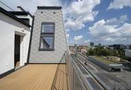 Über den Dächern des Stuwerviertels: elegante 3-Zimmer-Dachgeschosswohnung mit privater Dachterrasse nahe Prater
