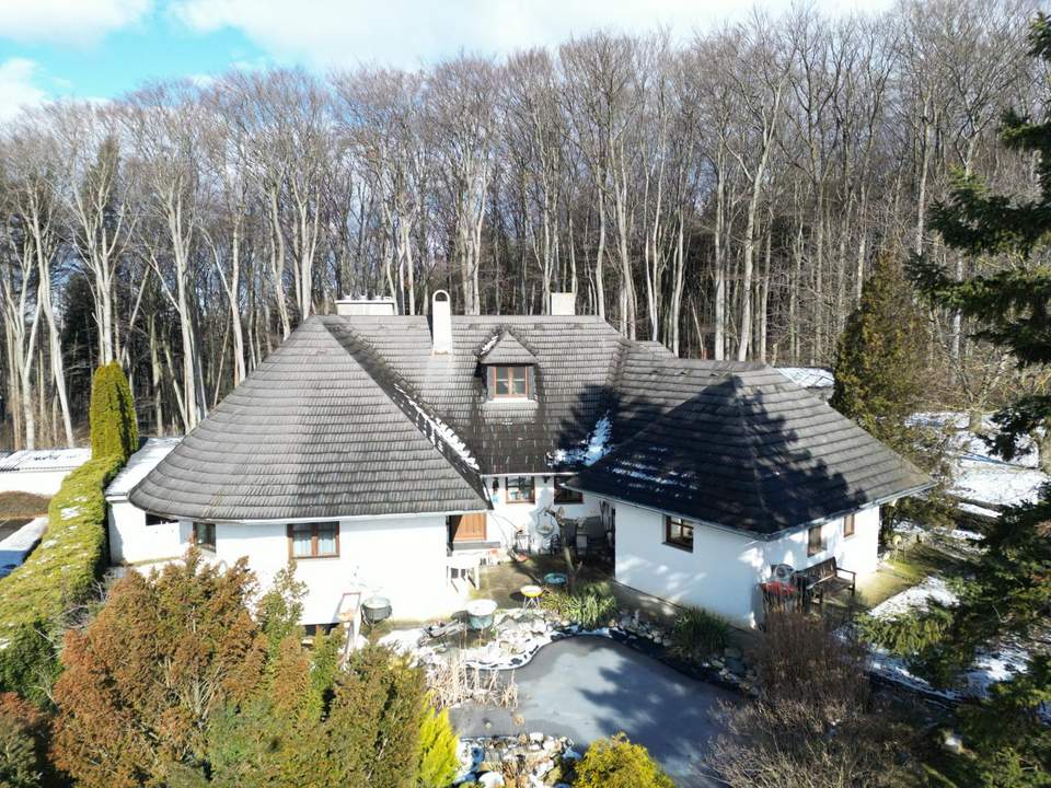 LANDHAUS MIT GROSSEM, SONNIGEN GRUND AM WALDRAND