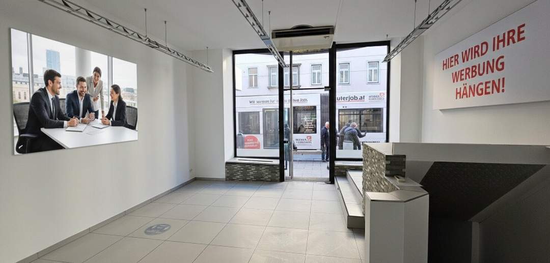 Geschäftsfläche mit ausgezeichneten Auslageflächen