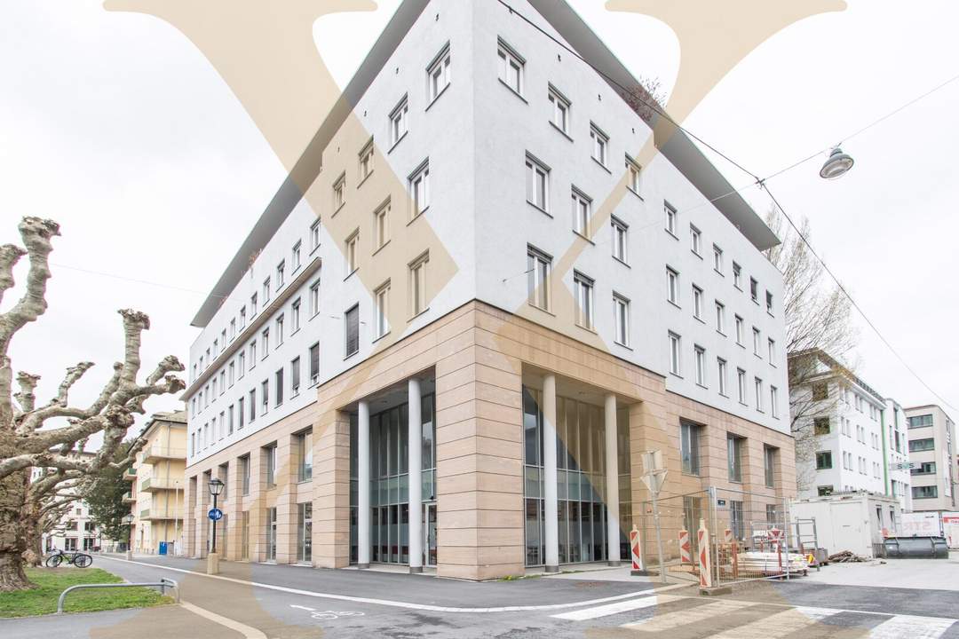 In mitten der Salzburger Neustadt verbindet dieses Büro/Kanzlei/Ordination moderne Funktionalität und erstklassige Erreichbarkeit!