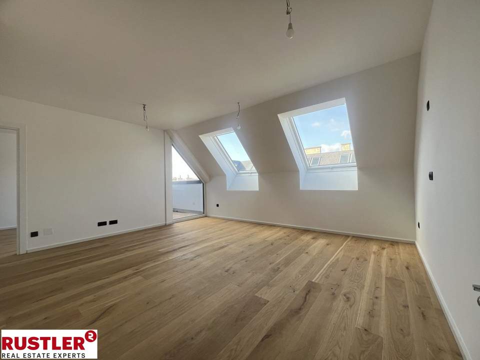 Top moderne Dachgeschosswohnung mit Terrasse &amp; Fernblick | Erstbezug am Reinlpark