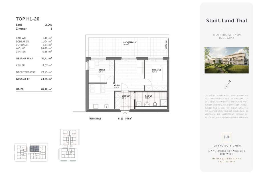 ERSTBEZUG: 3 Zimmer + 25 m² Dachterrasse | Graz-Gösting, Wohnung-kauf, 260.000,€, 8051 Graz(Stadt)