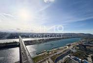 TOP-Aussicht auf City, Kahlenberg, Donau: Erstbezug DANUBEFLATS mit Gym, Saunen, Pool, Bar & Lounge