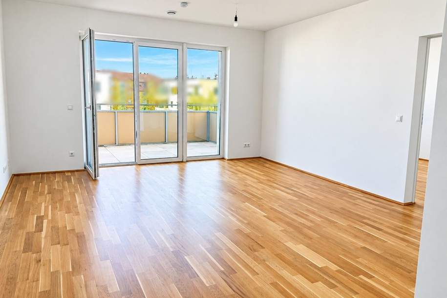 ERSTBEZUG IN WELS: Großzügige 2-Zimmer-Wohnung mit Loggia/Balkon, Top-Ausstattung & 2 Tiefgaragenplätzen, Wohnung-miete, 952,14,€, 4600 Wels(Stadt)