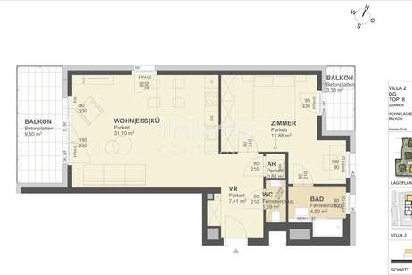 KREMSER WOHNDOMIZIL2Zi- 63qm Dachgeschoss - Eigentum, Lift, Tiefgarage, in beliebter Grünruhelage, Wohnung-kauf, 265.000,€, 3500 Krems an der Donau(Stadt)