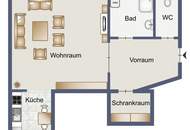 hofseitige Single-Wohnung in Ruhelage