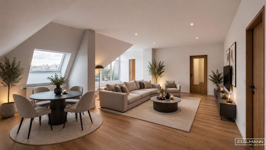 NAHE RIVERSIDE & LIESINGER BAD | ZAUBERHAFTE DACHGESCHOSSWOHNUNG MIT TERRASSE – GROSSZÜGIG WOHNEN | ZELLMANN IMMOBILIEN