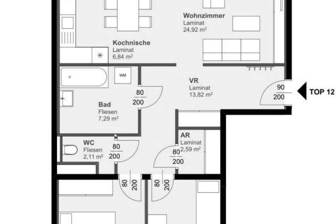 Entzückende 3-Zimmer Wohnung mit LoggiaI NÄHE HAUPTBAHNHOF, Wohnung-miete, 940,78,€, 8020 Graz(Stadt)